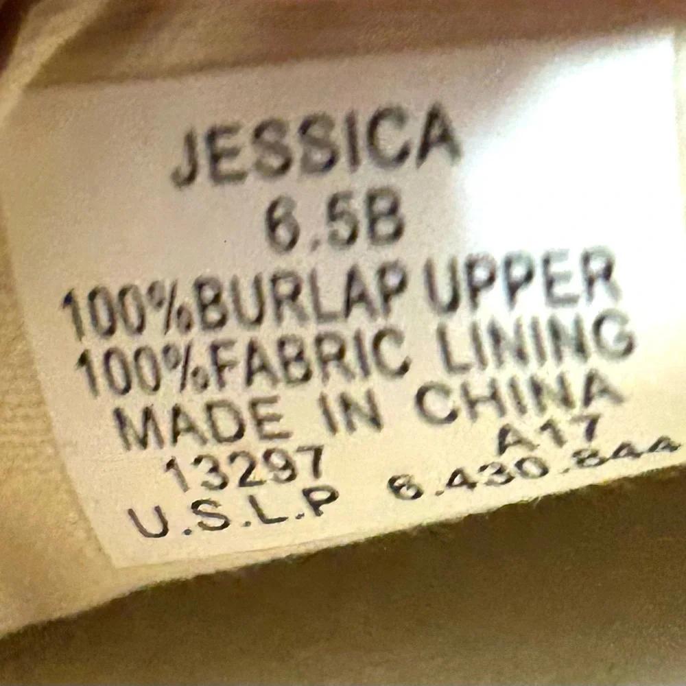Chaps Jessica Burlap Natural Tan Slip On Loafer women’s size 6.5B - Picture 5 of 9